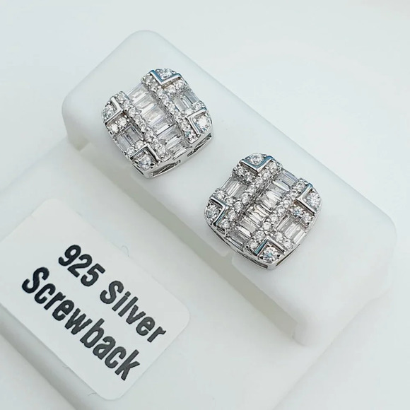 "925 Sterling Silver Cubic Zirconia Earrings, UU1P6A6086